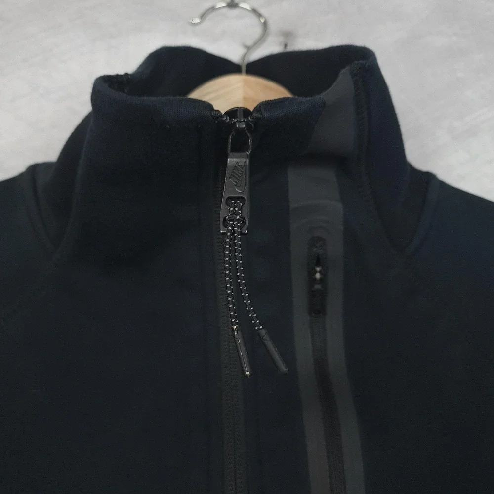 Nike Tech Fleece Half Zip Sweatshirt Womens Small Black Running Top Thumb Hole - Picture 2 of 16